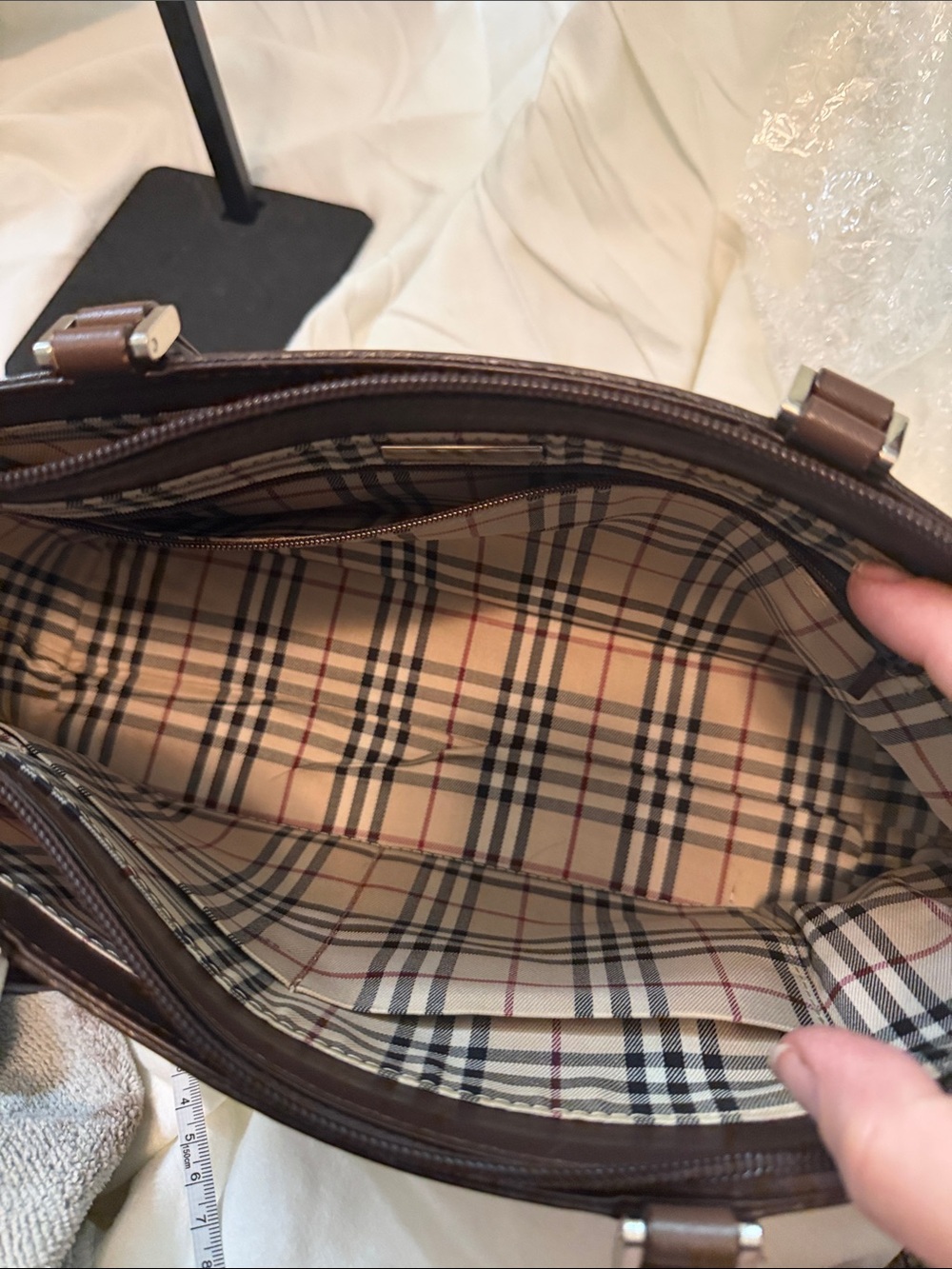 Burberry Brown Leather Shoulder Bag - Picture 6 of 8